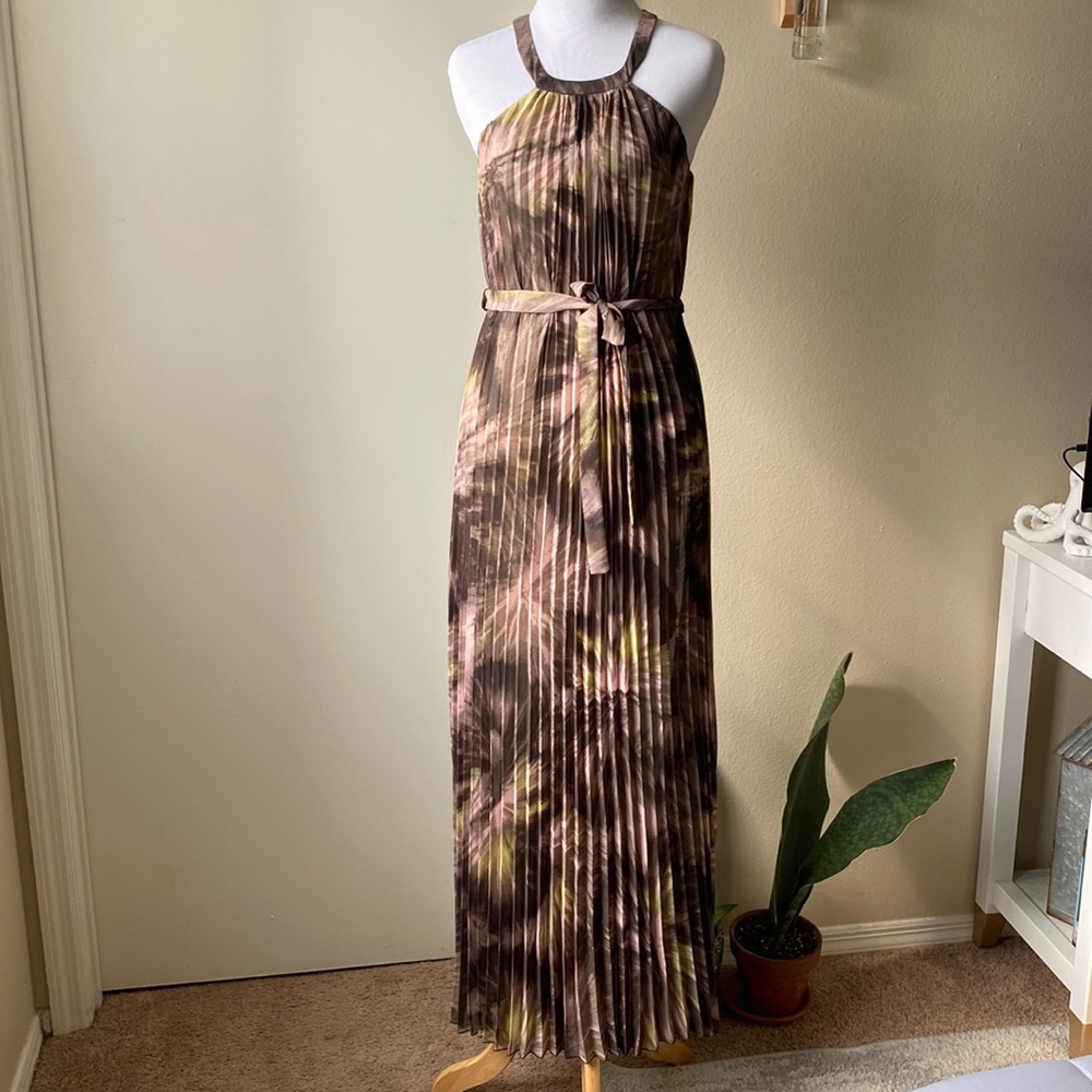 Bar III pleated dress with high neckline